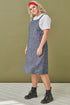Image 1 of Linen apron dress has a square neckline & two front pockets Luka from Baltic Linen